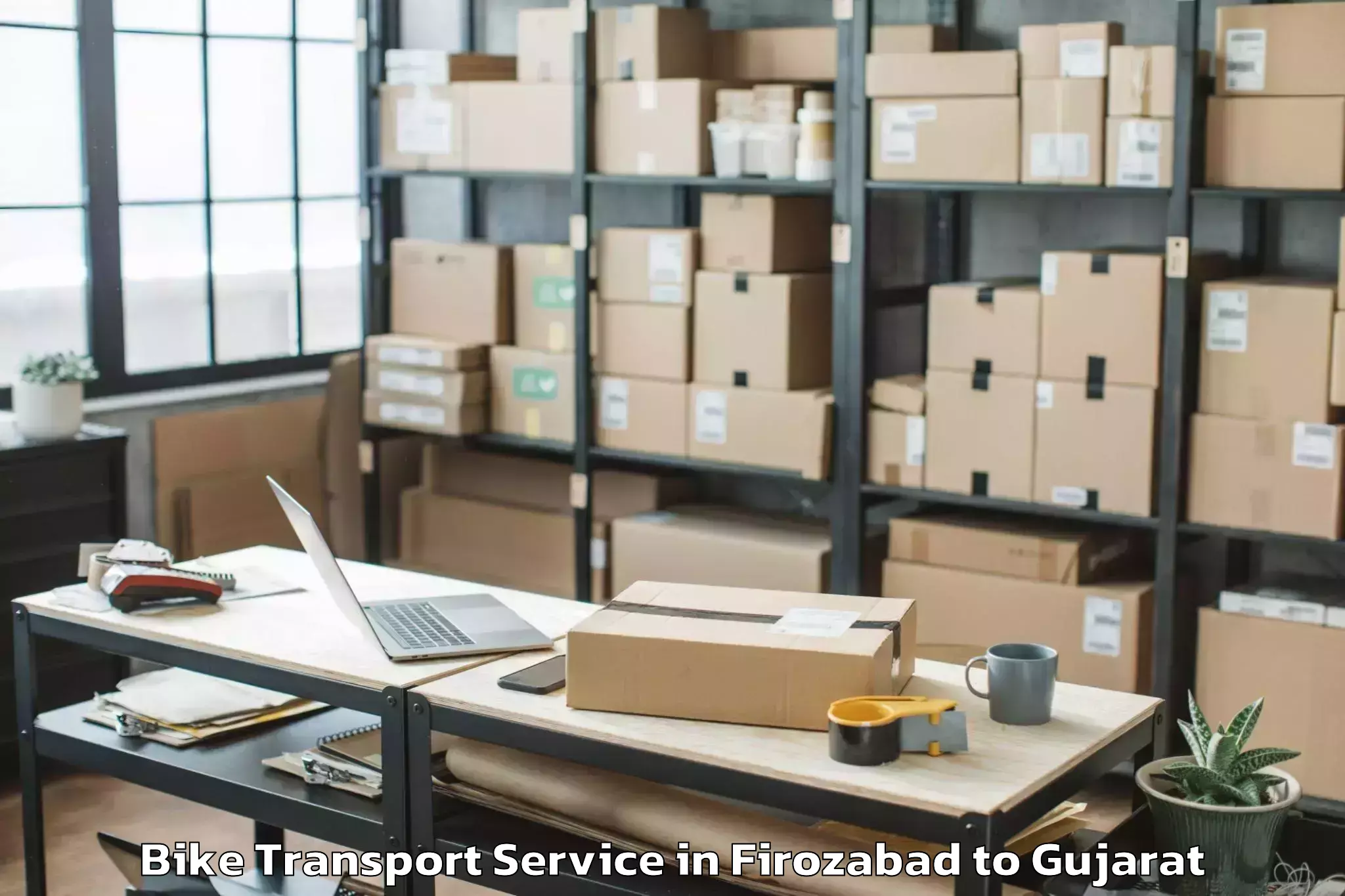 Book Firozabad to Vr Mall Surat Bike Transport Online